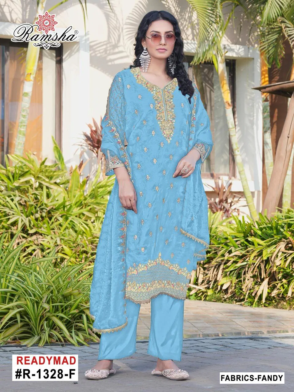 R 1328 Nx By Ramsha Fandy Pakistani Readymade Suits Wholesalers In India